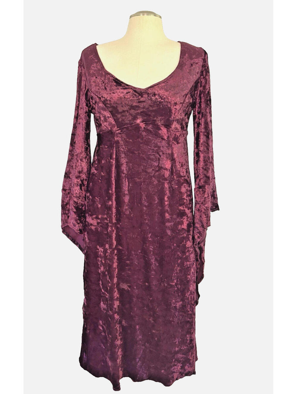 Subterranea Burgundy Velvet Lace-Up Gothic Medieval Renaissance Dress Sz L EUC
